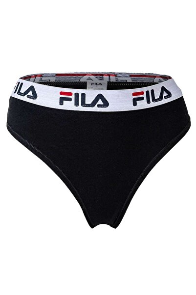 FILA Damen String, 4er Pack - Logo-Bund, Cotton Stretch, einfarbig