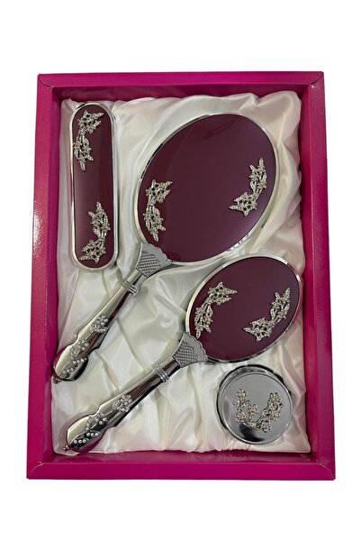 Yorkshire Polo Club مجموعة مشط مرآة مكونة من 4 قطع هدية مهر للموسم الجديد