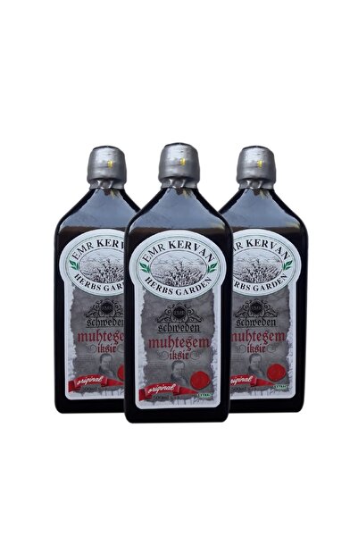 Emr Kervan Herbs Garden Isveç Şurubu Orijinal Alkolsüz 500 Ml 3 Adet