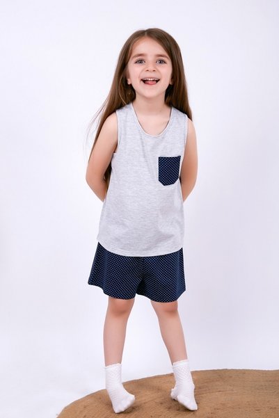 Black&Small Navy Blue Mother Daughter Pajama Set