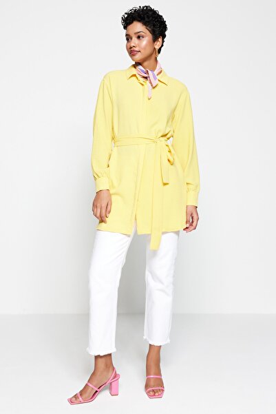 Trendyol Modest Hemde - Gelb - Regular Fit