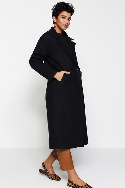 Trendyol Modest Mantel - Schwarz - Zweireihig