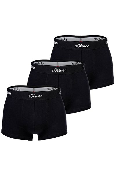 s.Oliver Herren Boxershorts 3er-Pack – Hipster Baumwoll-Stretch