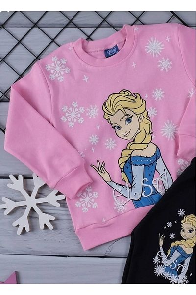 AnneBebe Girl's Elsa Anna Seasonal Pajama Set-100% Cotton-pink