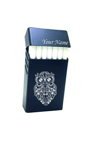 hediyelikevi Kişiye Özel Metal Baykuş Temalı Kişiye Özel Metal Sigara Tabakas...