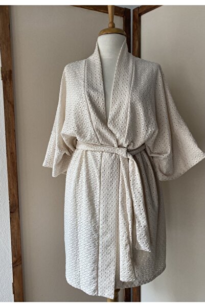 ki-nua studio Fisto Kumaş Krem Rengi Kadın Kimono