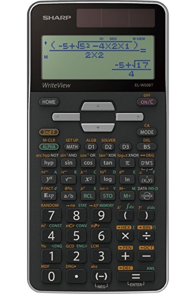 Sharp Scientific Calculator, 16 digits, 640 functions, dual power, EL-W506TBS...