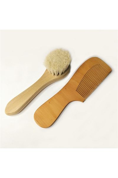 Fulia Natural Horsehair Facial Brush And Wooden Comb
