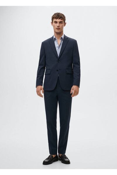 MANGO Man Ριγέ Βαμβακερό Slim Fit πουκάμισο
