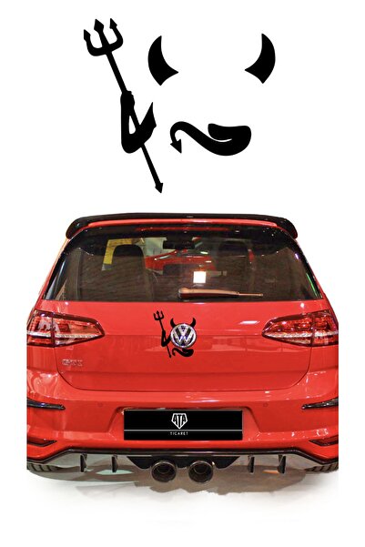 MegaSticker Şeytan Figürlü Araba Arma Sticker Tüm Markalara Uyumlu