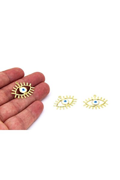 yfhobi 1 Adet - 22x26 Mm Mineli Göz Takı Aparatı, Sarı Kaplama, 1. Kalite