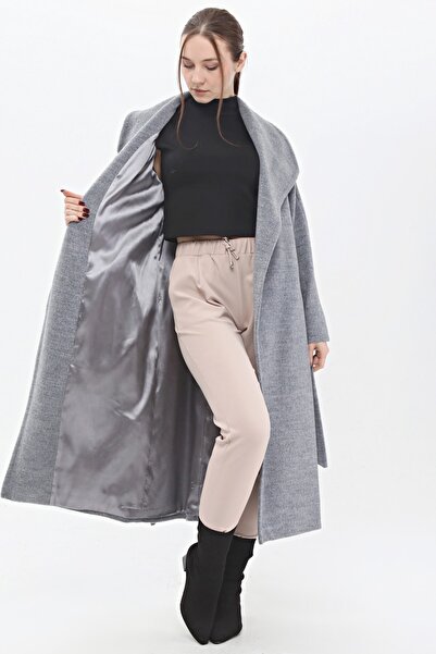 Veger Kaşe Belden Bağlamalı Bornoz Kaşe