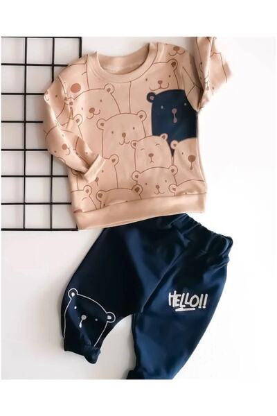 dubi baby مجموعة علوية وسفلية منقوشة للأطفال من Zeo Hello Bears