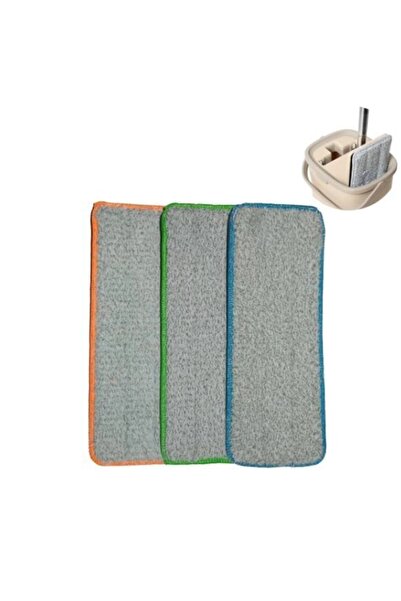 Berrak Temizlik Pazarı (3 Adet) Spin Mop / Planet Mikrofiber Tablet Mop Bezi.