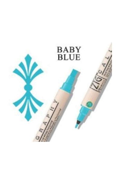 Zig Calligraphy Double Ended Calligraphy Pen Baby Blue 2 mm - 5 mm 031