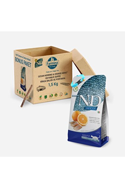 N&D Ocean Düşük Tahıllı Morina Balığı Portakal Kedi Maması 1,5 kg