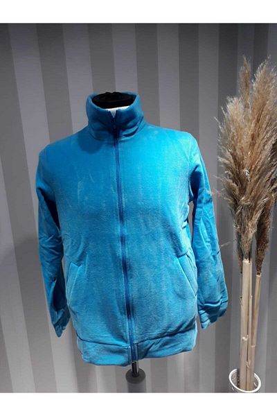 nacar çarşı Unisex Thick Winter Warm Front Zippered Fleece