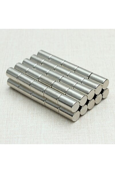 Dünya Magnet 10 Adet, Neodyum Mıknatıs, Silindir, Güçlü Magnet, 6mm X 10 Mm