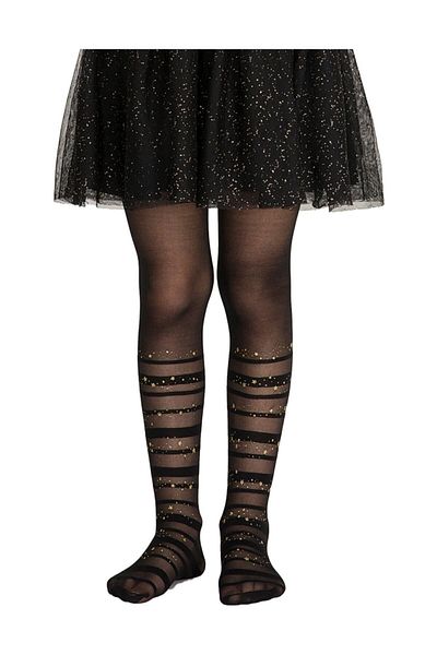 Penti Black Pretty Stripe Star Pantyhose