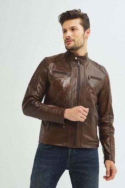 İkbal Carlos Brown 100% Original / Genuine Men's Leather Coat