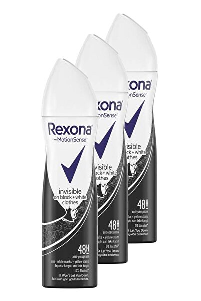 Rexona Invisible On Black + White Clothes 48h Kadın Deodorant 150 Ml. Üçlü Paket