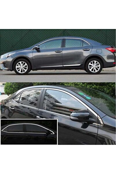 Genel Markalar Toyota Corolla 2013-2018 Cam Çıtası Nikelaj Tam Set