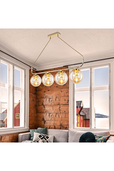 Modelight Terena 4’Lü Sıralı Avize Gold