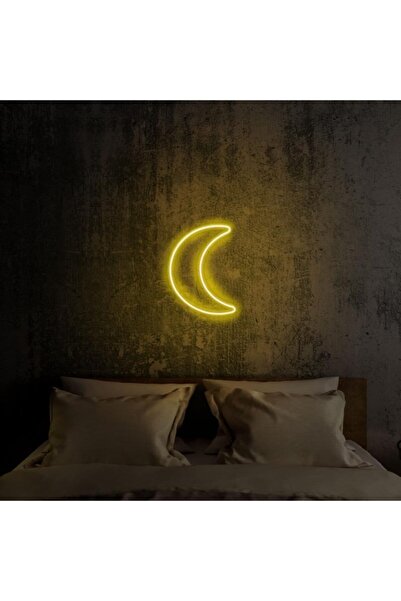 Red Proje Neon Led Aydınlatma Hılal Gece Lambası Parti Süsü Işıklı Duvar Dekor