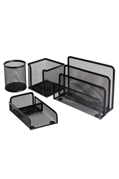 Bigpoint Метален перфориран комплект от 4 части, черен