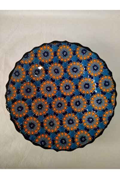 Sultan Çini - Çini El Emeği Desenli 18 Cm Özel El Işi Teship Sanatı Duvar Tabağı