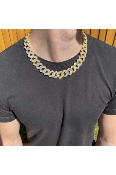 STARGANG Unisex Altın Renk Prong Cuban Chain