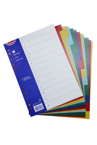 Noki Plastic Separator 12 Color Separator A4 6 Pieces