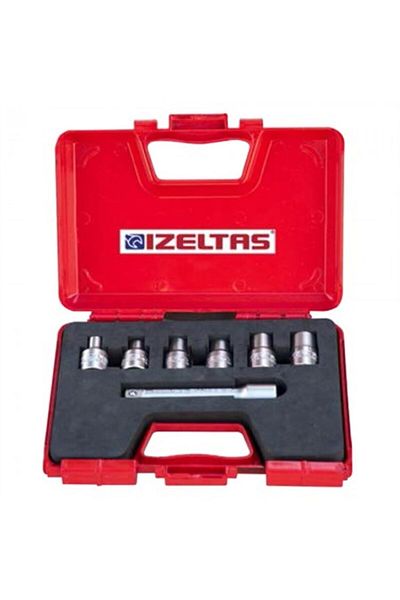 İzeltaş طقم مفاتيح ربط على شكل نجمة (TORX) مقاس 1/2 بوصة، 7 قطع