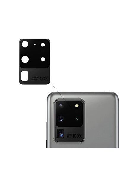 Nettech Teknonet Samsung Galaxy S20 Ultra Compatible Full Set Camera Glass - Black