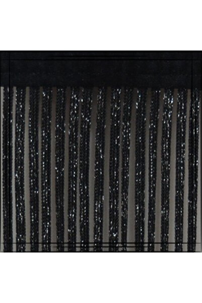 GÜLPINAR PERDE Siyah Gümüş Simli Jumbo Zincir Ip Perde