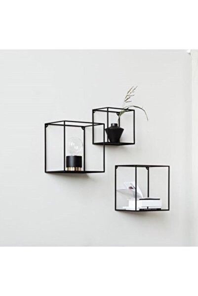 Wess Dizayn Metal Duvar Rafı Iskandinav Küp Model 3 ‘lü Set Wd231
