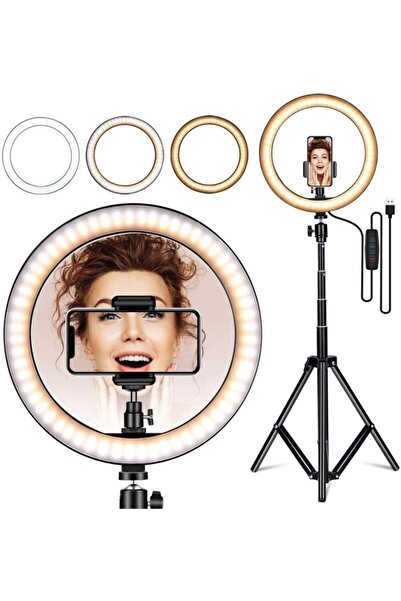 Dymax Youtuber Led Işıklı Tripod Selfie Makyaj Işığı Sürekli Ring Light 10 In...