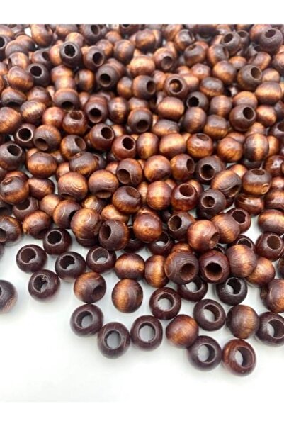 Hedef Bijuteri خرز خشبي بني 12 ملم (50 جرام، ~ 80 خرزة)