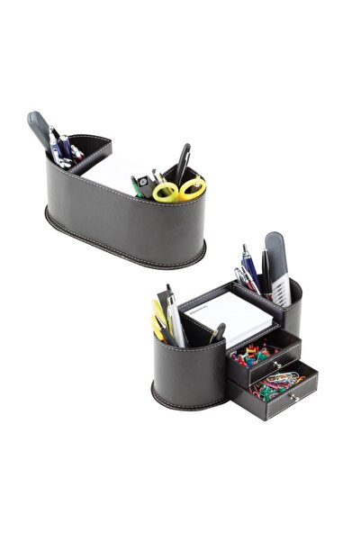 DeriDünyası Deri Masa Üstü Çekmeceli Kalemlik
