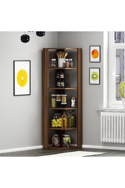 Betroya Ankle Köşe Rafı, Kitaplık - Ceviz