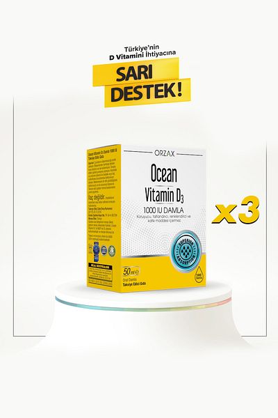 Ocean Vitamin D3 1000 Iu - 50ml Drops 3 Pack