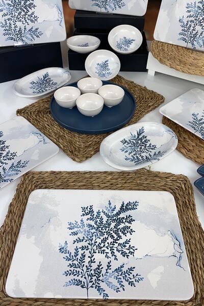 Keramika Blue Magic 18 Piece Siera Breakfast Set for 6 People