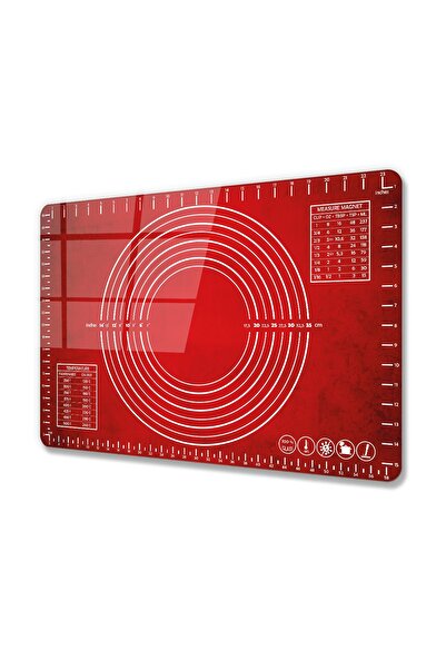 Decorita Red Texture| Glass Dough Rolling Mat| 40 cm X 60 cm