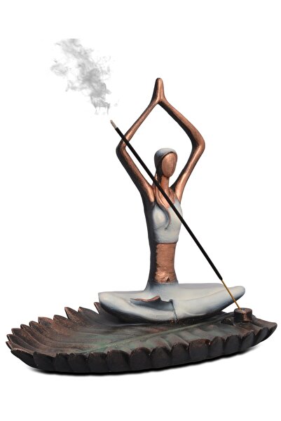 Gift Garden Yoga Yapan Kadın Tütsülük Palmiye Beyaz Eller Havada