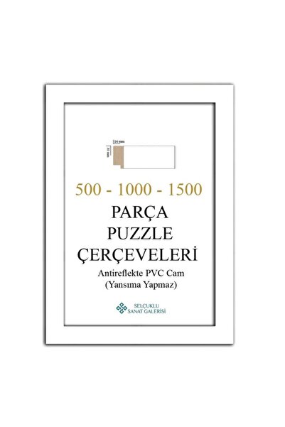 Selçuklu Sanat Puzzle Çerçevesi 30 Mm 60x85 Cm (1500'lük) Beyaz