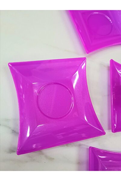 MATARMUTFAK Purple Color Tea Plate Plastic 6 Pieces Set