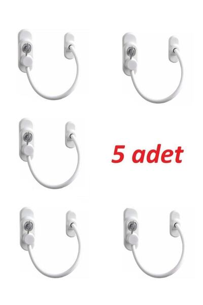 YDGR 5'li Çelik Halatlı Pvc Pencere Kapı Emniyet Kilidi Anahtar Kilitli