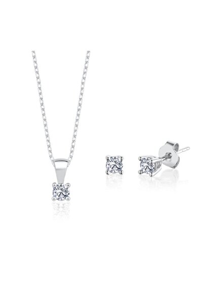 Mia Vento 0.60 Karat Mia Zirconia Işıltılı Dokunuş Ikili Tektaş Gümüş Set