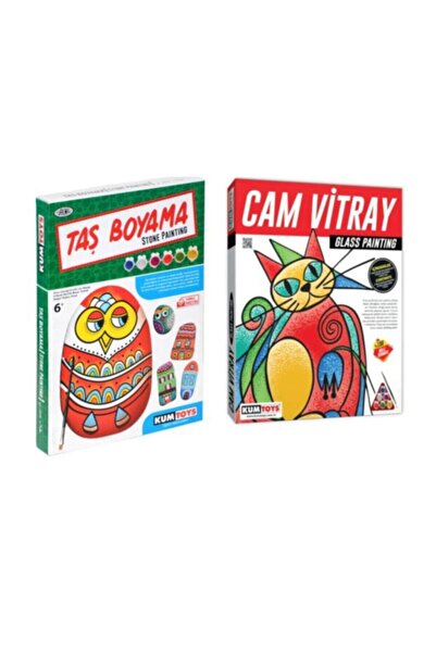 Kumtoys Taş Boyama / Cam Vitray 2'li Set