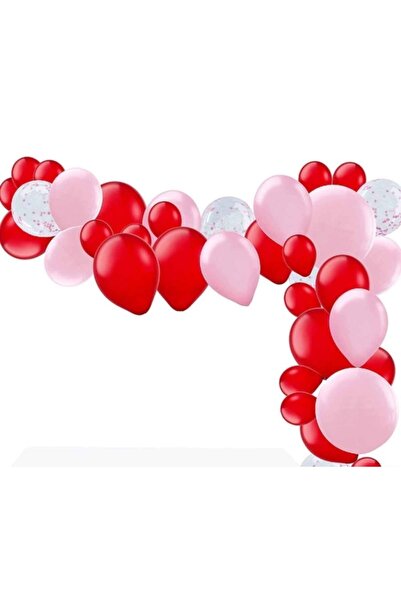 Happyland Sevgililer Günü Konfetili 50 Kırmızı 50 Pembe 10 Şeffaf Renklerde Z...